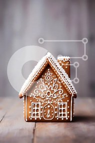 Intra Συλλεκτικό Ξύλινο Παζλ Plywood  4mm - Διακοσμημένο μελόψωμο σπίτι Σε Ξύλινο Κουτί - Διαστάσεις: 10x10 cm – 25 κομμάτια