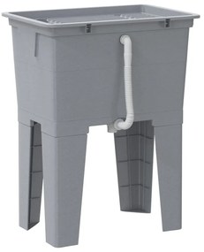vidaXL Νιπτήρας Πλύσης Ρούχων Γκρι 59x41x75 εκ. από Ρητίνη