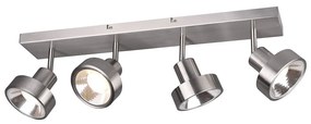 Φωτιστικό Οροφής Ράγα Σποτ Retro Trio Lighting Leon 800700407 Νίκελ Ματ