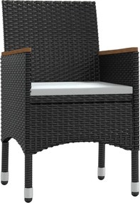 vidaXL Σετ Τραπεζαρίας Κήπου 9 τεμ Μαύρο με Μαξιλάρια