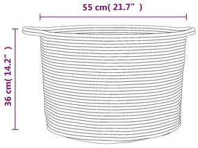 Καλάθι Απλύτων Γκρι και Λευκό Ø55x36 εκ. Βαμβακερό - Πολύχρωμο