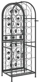 vidaXL Ραφιέρα Κρασιών 41 Μπουκ. Μαύρη 45x36x120 εκ. Σφυρήλατο Σίδερο