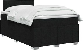 vidaXL Κρεβάτι box spring με στρώμα Μαύρο 120 x 200 cm Ύφασμα