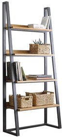 Βιβλιοθήκη Ryder pakoworld καρυδί-μαύρο 75x36x185εκ