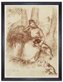 Κάδρο Peasant Girl By Renoir FA13260 60x80cm Brown MindTheGap Κάθετοι Ξύλο