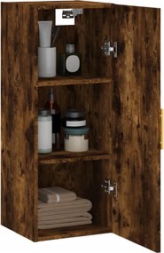 vidaXL Ντουλάπι Τοίχου Καπνιστή Δρυς 34,5 x 34 x 90 εκ.