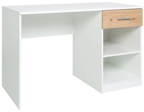 Τραπέζι γραφείου Boston 426, Με συρτάρια, 76x120x59cm, Άσπρο, Artisan δρυς
