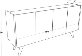 Κονσόλα Δρυς MAMUZES 150x40x76