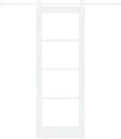 vidaXL Ολισθητή Πόρτα Λευκό 73.5 x 198.5 εκ. Ξύλο και μέταλλο