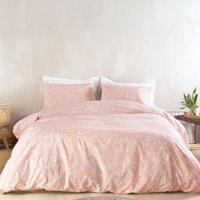 Πάπλωμα Loreta (Σετ 3τμχ) Pink Ρυθμός Queen Size 220x240cm Βαμβάκι-Πολυέστερ