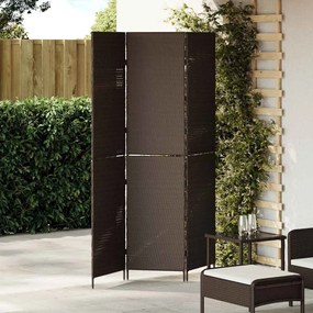 vidaXL Χωρίσματα Δωματίου 3 Πάνελ Φορητά Καφέ 146x180 εκ. Πολυρατάν