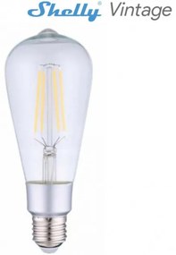 Έξυπνη Λάμπα Ε27 ST64 LED 7W Διάφανο 2700Κ Filament Vintage Dimmable Wi-Fi Shelly Vintage ST64 Elvhx-Shelly Vintage ST64-Διάφανο Shelly Vintage ST64