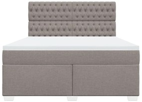 vidaXL Κρεβάτι Boxspring με Στρώμα Taupe 180x200 εκ. Υφασμάτινο