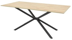 Table Dinny oak mdf-black metal 180x90x75cm 180x90x75 εκ.