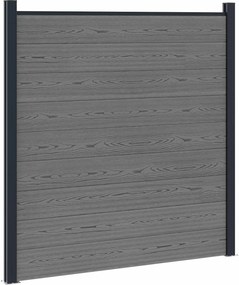 vidaXL Σετ Φράχτη 7 pcs 1218 x 186 εκ. WPC και Αλουμίνιο Γκρι