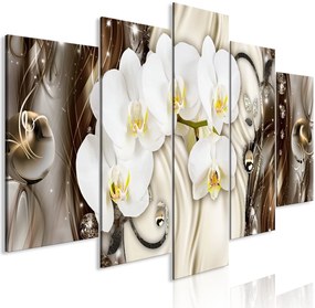 Πίνακας - Orchid Waterfall (5 Parts) Wide Brown 225x100