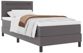 vidaXL Κρεβάτι με ελατήρια Γκρι και Λευκό 90 x 190 cm