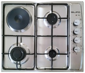 Silifo Εστία Μικτή Sf6100 Inox (3 Υγραερίου + 1 Ηλεκτρικό) (4 Έτη Εγγύηση Ελληνικής Αντιπροσωπείας)