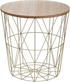 Τραπέζι σαλονιού Kumi pakoworld oak-χρυσό Φ41x40εκ
