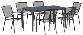 vidaXL Σέτ φαγητού για κήπο 7 pcs Ανθρακί Ατσάλι