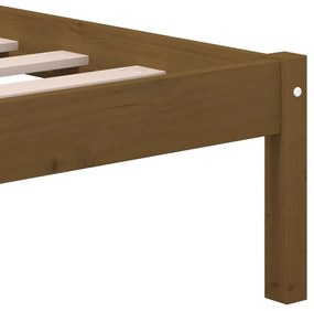 vidaXL Πλαίσιο Κρεβατιού Καφέ Μελί 200 x 200 εκ. από Μασίφ Ξύλο Πεύκου
