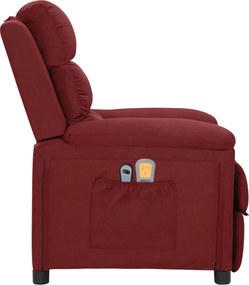 vidaXL Πολυθρόνα Μασάζ Ηλεκτρική Μπορντό Υφασμάτινη