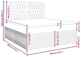 Κρεβάτι Boxspring με Στρώμα Taupe 200x200 εκ. Υφασμάτινο - Μπεζ-Γκρι