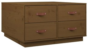 vidaXL Τραπεζάκι Σαλονιού Καφέ Μελί 80x80x45 εκ. Μασίφ Ξύλο Πεύκου