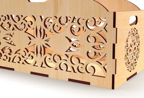 Σετ των 2 Intra απο ξύλο plywood  Χρώμα wenge 3mm-4mm πάχος - Διακοσμητικό κουτί δώρου Δίσκος κοπής με λέιζερ Δίασταση 15x15 cm INTRAFABR-92332072