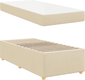 vidaXL Σκελετός Κρεβατιού με στρώμα Κρεμ 80 x 200 cm ύφασμα
