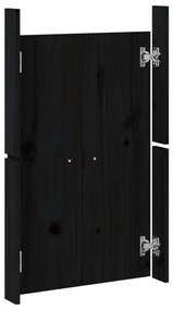 Πόρτες Κουζίνας Εξ. Χώρου Μαύρες 50x9x82 εκ. Μασίφ Ξύλο Πεύκου - Μαύρο