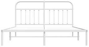 Πλαίσιο Κρεβατιού με Κεφαλάρι Λευκό 183 x 213 εκ. Μεταλλικό - Λευκό