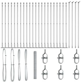 vidaXL Στύλος Περιφράξεων Ασημί 50 x 1,5 μ. (13 mm δίχτυ) Ατσάλι