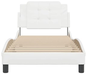 vidaXL Σκελετός Κρεβατιού Χωρίς Στρώμα Zadar Λευκό 100x200 εκ.Συνθετικό Δέρμα