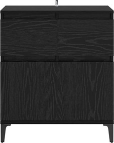 vidaXL Πλαϊνό γραφείο με συρτάρι Μαύρη Οξυά 60 x 35 x 70 cm