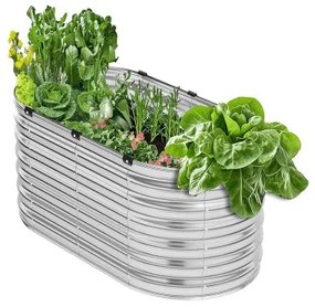 VEVOR Metal Raised Garden Bed 4x2x2 ft Outdoor Galvanized Planter Box Silver