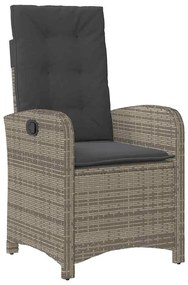 vidaXL Σέτ φαγητού για κήπο με μαξιλάρι 5 pcs Γκρι συνθετικό ρατάν