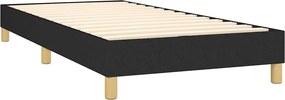 vidaXL Κρεβάτι Boxspring με Στρώμα &amp; LED Μαύρο 100x200 εκ. Υφασμάτινο
