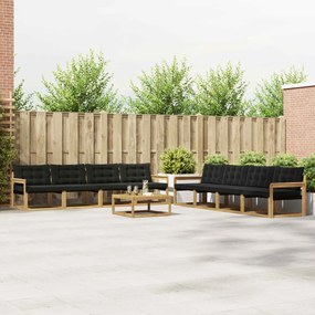 vidaXL Σειρά Καναπέ Εξωτερικού 9 τμχ. Λευκό και Μαύρο
