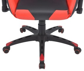 Καρέκλα Γραφείου Racing Ανακλινόμενη Κόκκινη Συνθετικό Δέρμα - Κόκκινο