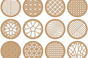 Intra απο ξύλο plywood 3mm-4mm πάχος - Coaster Lasercut - κοπής με λέιζερ Δίασταση 30x20 cm INTRAFABR-121771788