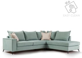 Γωνιακός καναπές αριστερή γωνία Romantic ύφασμα ciel-cream 290x235x95εκ Υλικό: FABRIC 168-000005