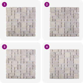 vidaXL Πλακίδια Μωσαϊκού Κρεμ 30 x 30 cm Μάρμαρο