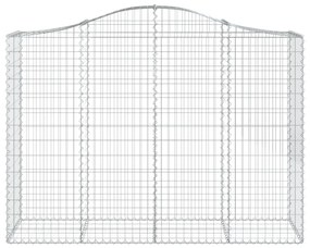 Συρματοκιβώτια Τοξωτά 14 τεμ. 200x50x140/160 εκ. Γαλβαν. Ατσάλι - Ασήμι