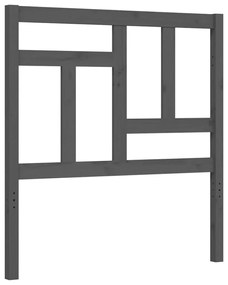 Πλαίσιο Κρεβατιού με Κεφαλάρι Γκρι 90x200 εκ Μασίφ Ξύλο - Γκρι
