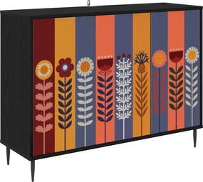 vidaXL Πλαϊνό γραφείο ESSEN Μαύρη Δρυς 102 x 33 x 76 εκ.