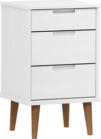 vidaXL Κομοδίνο MOLDE Λευκό 40x35x65 εκ. από Μασίφ Ξύλο Πεύκου