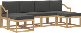 vidaXL Σειρά Καναπέ Εξωτερικού 6 pcs Άσπρο και Ανθρακί Πολυεστέρας