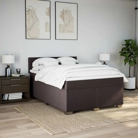 ΚΡΕΒΑΤΙ BOXSPRING ΜΕ ΣΤΡΩΜΑ ΣΚΟΥΡΟ ΚΑΦΕ 160X200 ΕΚ ΥΦΑΣΜΑΤΙΝΟ 3288242