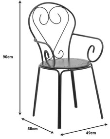 Πολυθρόνα Monasty στοιβαζόμενη μαύρο μέταλλο 49x55x90εκ 49x55x90 εκ.